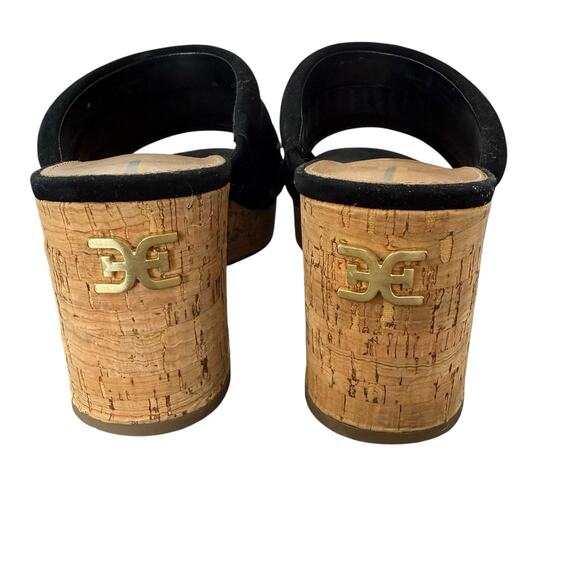 Sam Edelman Yuki Suede Espadrille Wedge Sandals Black Size 7.5M - Picture 8 of 13